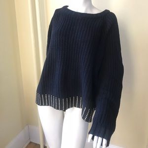 Michael Kors navy sweater with gold accents - XL
